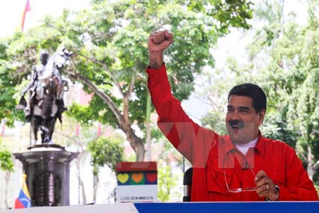 Tổng thống Venezuela Nicolas Maduro phát biểu tại Caracas ngày 23/7.